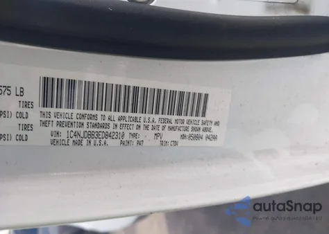 2014 Jeep Compass Sport z USA, uszkodzony, nr VIN 1C4NJDBB3ED842310